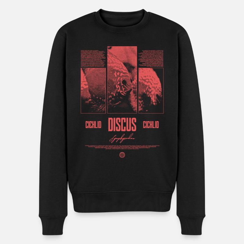 Diskusfisch Buntbarsch Aquarium Fischhalter - Männer Premium Bio Pullover - Schwarz