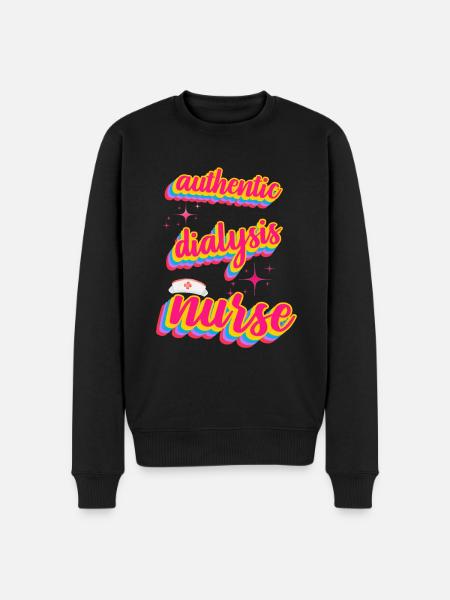 Authentische Dialyseschwester im Retro-Stil - Männer Premium Bio Pullover - Schwarz
