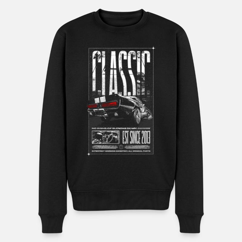 Ich bin nicht alt, ich bin ein Oldtimer, Oldtimer Jahrgang 2013 - Männer Premium Bio Pullover - Schwarz