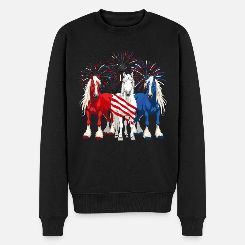 Haflinger poney cheval propriétaire équitation - Pull Premium bio Homme - noir
