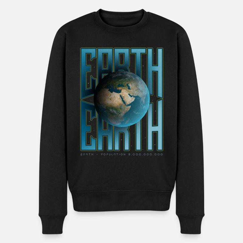 Planet Erde Weltraum Sonnensystem - Männer Premium Bio Pullover - Schwarz