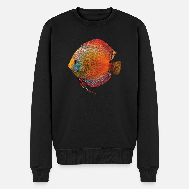 Discus cichlidé Gardien de poissons - Pull Premium bio Homme - noir