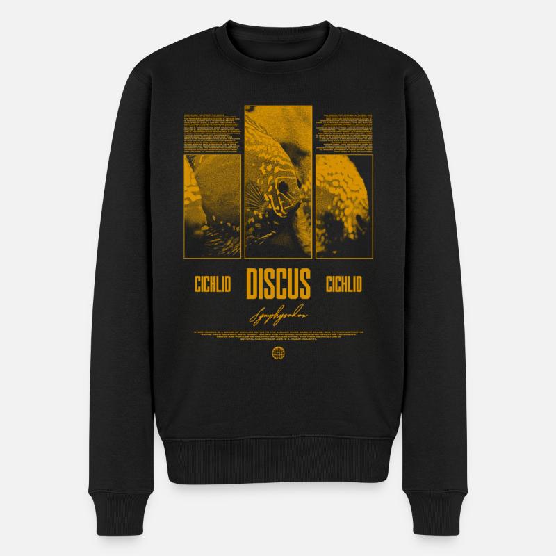 Diskusfisch Buntbarsch Aquarium Fischhalter - Männer Premium Bio Pullover - Schwarz