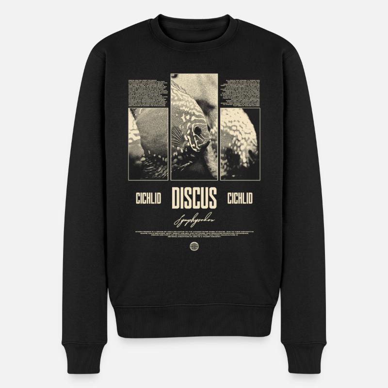 Diskusfisch Buntbarsch Aquarium Fischhalter - Männer Premium Bio Pullover - Schwarz