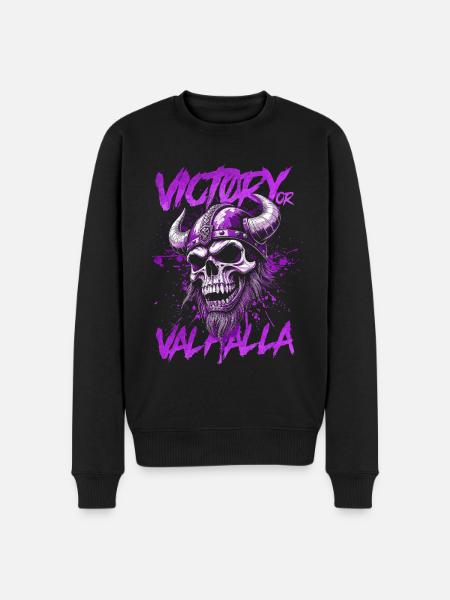 Nordischer Wikingersieg oder Walhalla - Männer Premium Bio Pullover - Schwarz