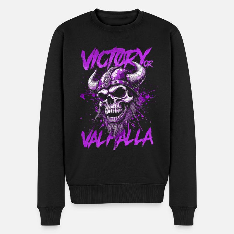 Nordischer Wikingersieg oder Walhalla - Männer Premium Bio Pullover - Schwarz