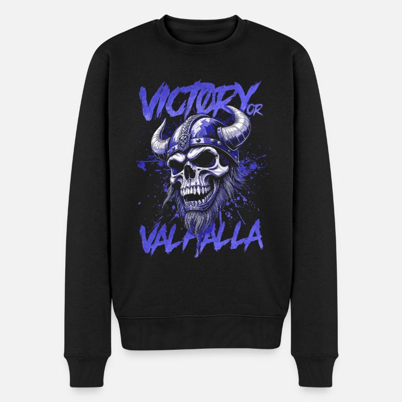 Nordischer Wikingersieg oder Walhalla - Männer Premium Bio Pullover - Schwarz