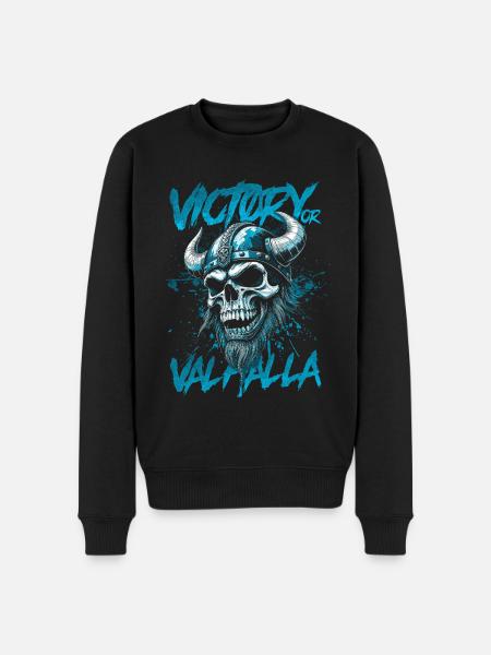 Nordischer Wikingersieg oder Walhalla - Männer Premium Bio Pullover - Schwarz