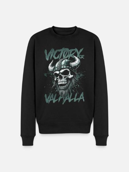Nordischer Wikingersieg oder Walhalla - Männer Premium Bio Pullover - Schwarz