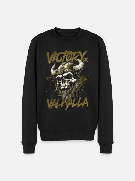 Nordischer Wikingersieg oder Walhalla - Männer Premium Bio Pullover - Schwarz