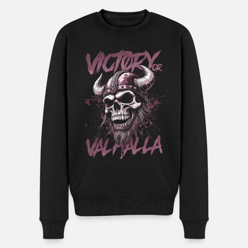 Nordischer Wikingersieg oder Walhalla - Männer Premium Bio Pullover - Schwarz