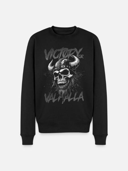 Nordischer Wikingersieg oder Walhalla - Männer Premium Bio Pullover - Schwarz