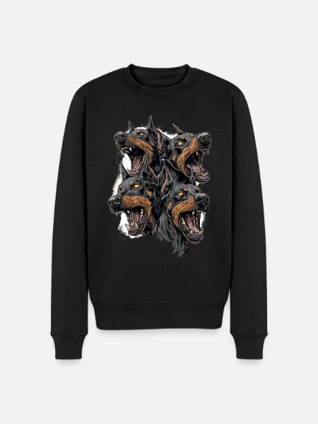 Cerberus Angry Dobermans – Aggressive Dogs - Men's Premium Organic Jumper - black