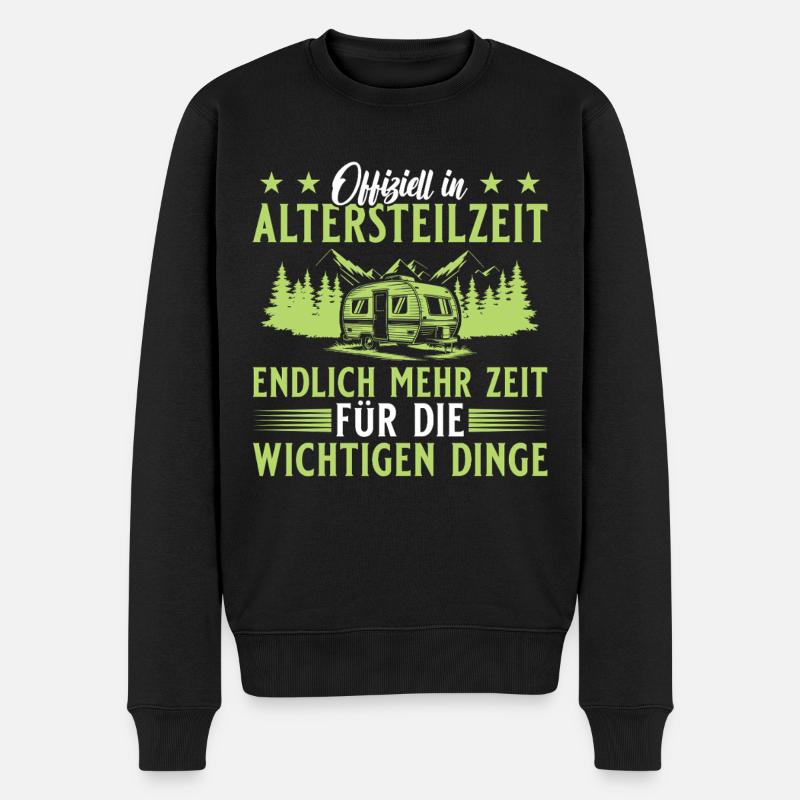 Altersteilzeit Wohnwagen Camping Frührente - Männer Premium Bio Pullover - Schwarz