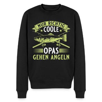 Angler Coole Opas angeln Vatertag - Männer Premium Bio Pullover - Schwarz - Vorne - Nico (187cm)
