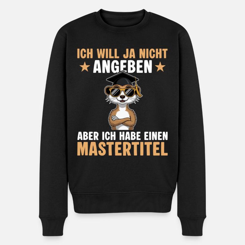 Studium bestanden Erdmännchen Master Abschluss - Männer Premium Bio Pullover - Schwarz