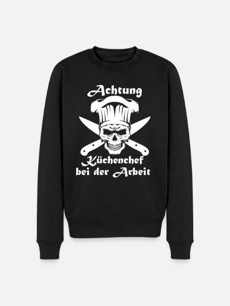 Küchenchef bei der Arbeit - Männer Premium Bio Pullover - Schwarz