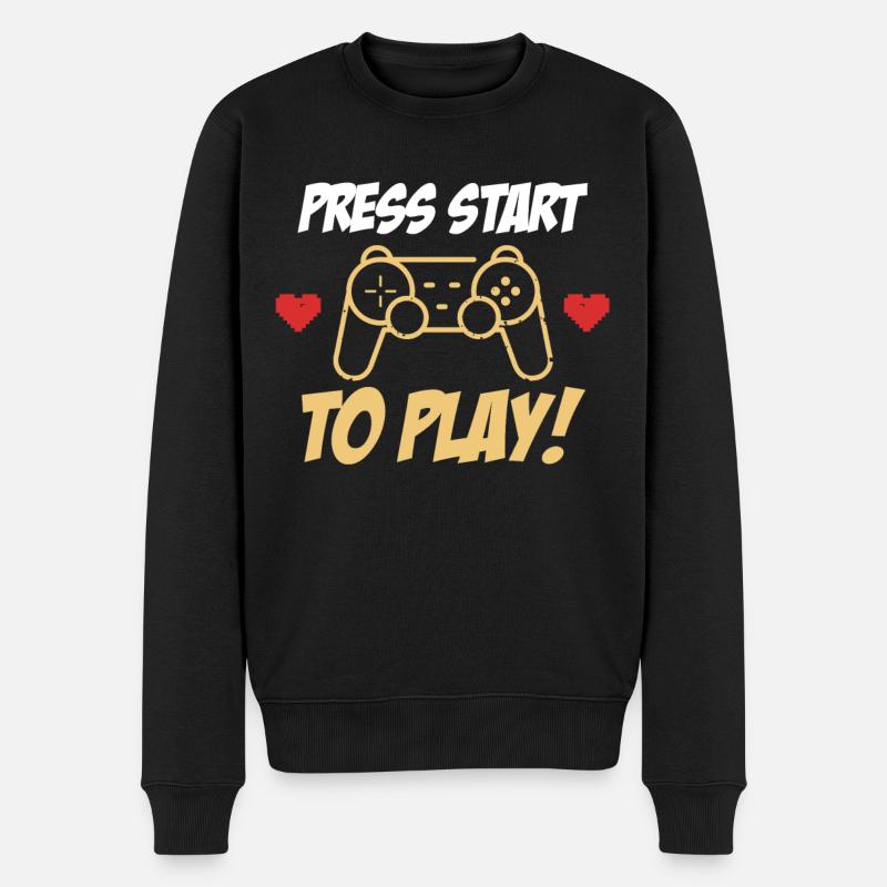 Controller Spielkonsole Start - Männer Premium Bio Pullover - Schwarz