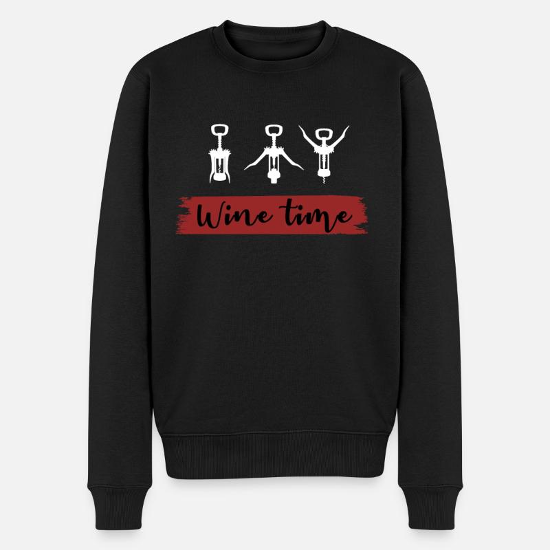 Wine Time - Männer Premium Bio Pullover - Schwarz