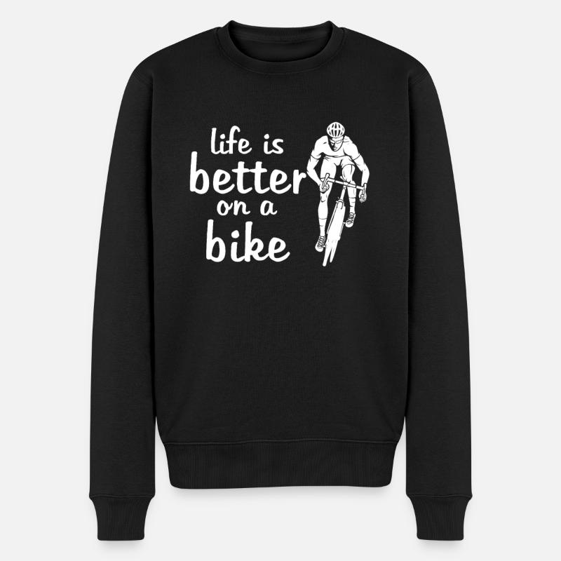 Life Is Better On A Bike - Männer Premium Bio Pullover - Schwarz