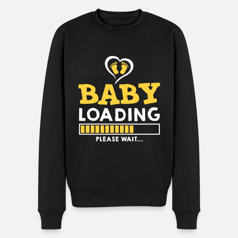 Baby Loading Lustig Schwangerschaft - Männer Premium Bio Pullover - Schwarz