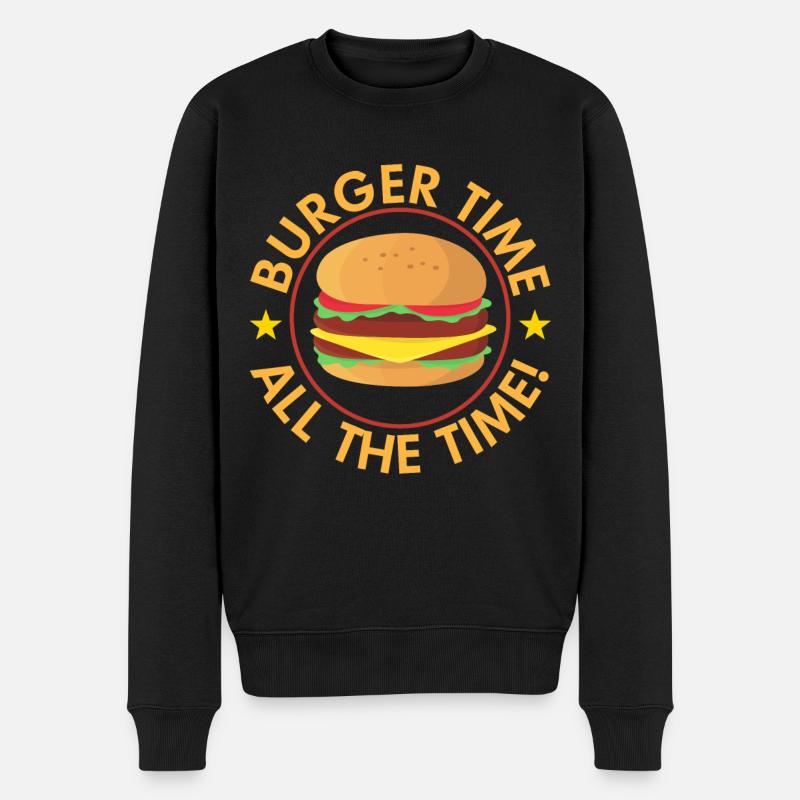Burger fast food - Pull Premium bio Homme - noir