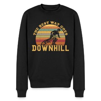 La meilleure façon de descendre - Pull Premium bio Homme - noir - Devant - Nico (187cm)