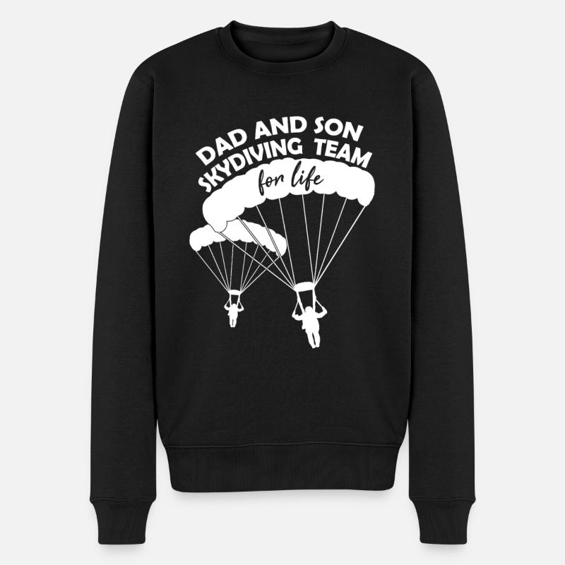 Dad And Son Skydiving Team For Life - Männer Premium Bio Pullover - Schwarz