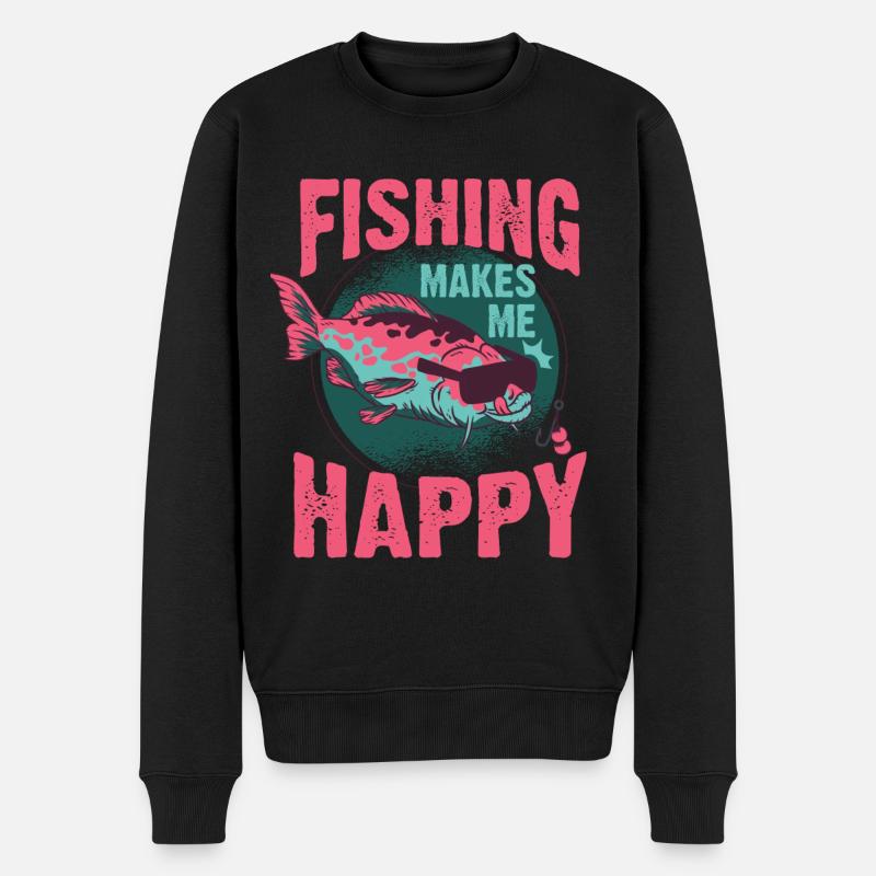 Passe-temps de pêche au poisson - Pull Premium bio Homme - noir