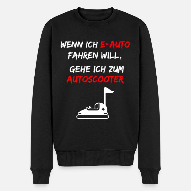 E-Auto Fahren Nur Beim Autoscooter - Männer Premium Bio Pullover - Schwarz