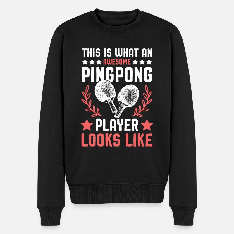 Super joueurs de ping-pong - Pull Premium bio Homme - noir