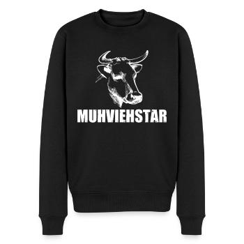 Muhviehstar Landwirt - Männer Premium Bio Pullover - Schwarz - Vorne - Nico (187cm)