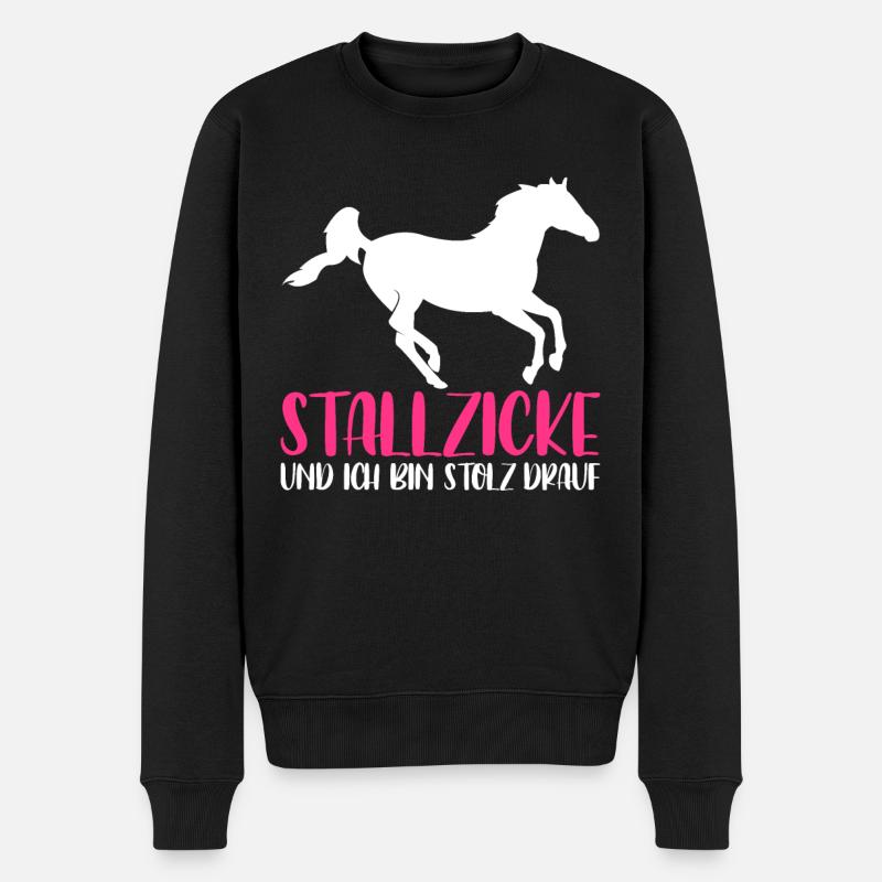 Stallzicke und ich bin Stolz drauf - Männer Premium Bio Pullover - Schwarz