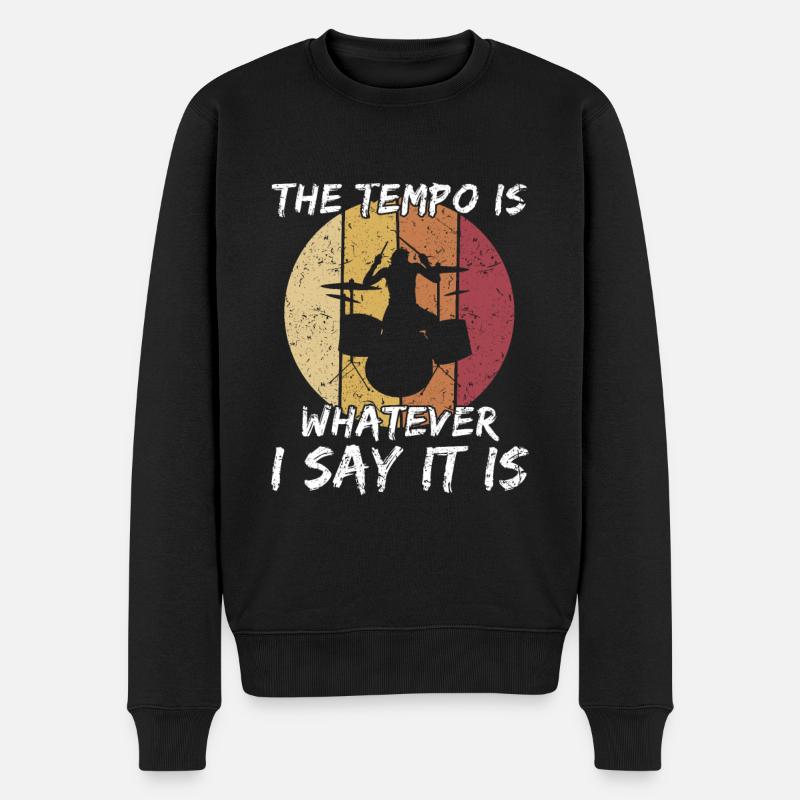 Cooles Schlagzeug Drummer Geschenk - Männer Premium Bio Pullover - Schwarz