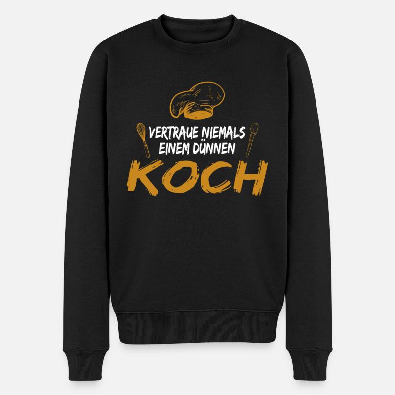Coole & Lustige Koch Küchen Geschenke - Männer Premium Bio Pullover - Schwarz
