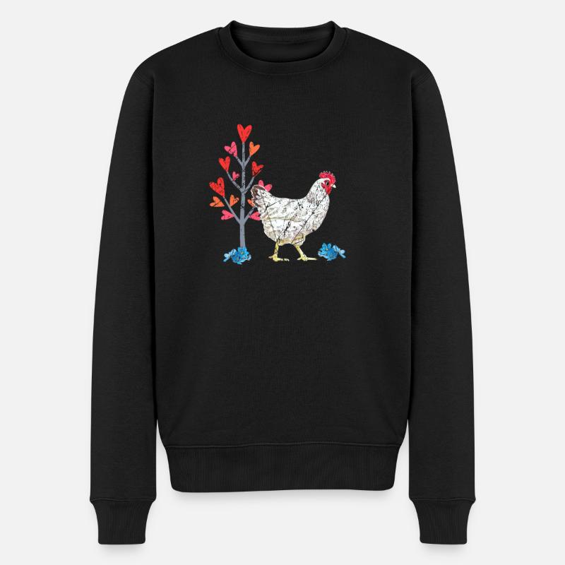 süßes Hühner Liebhaber Motiv, Huhn, Bauer, Eier - Männer Premium Bio Pullover - Schwarz