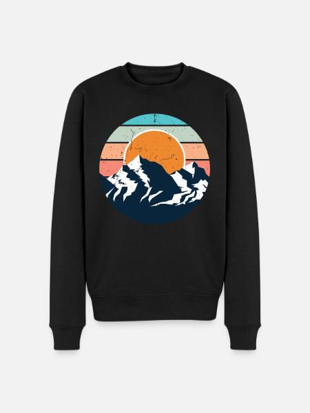 Heartbeat mountains - Men's Premium Organic Jumper - black