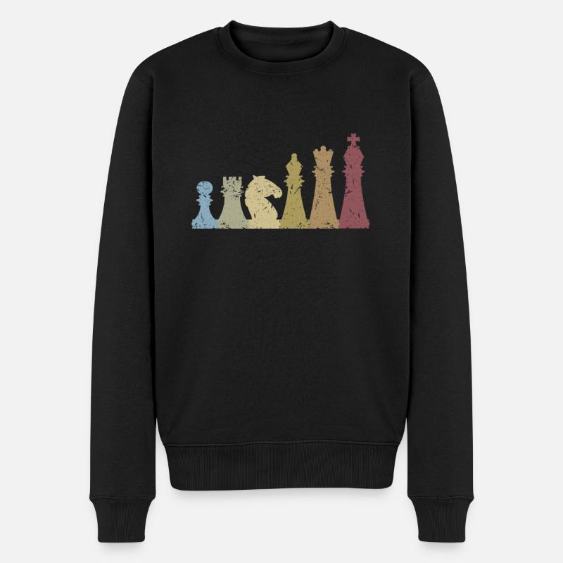 Cadeau de tour de roi reine des échecs cool - Pull Premium bio Homme - noir