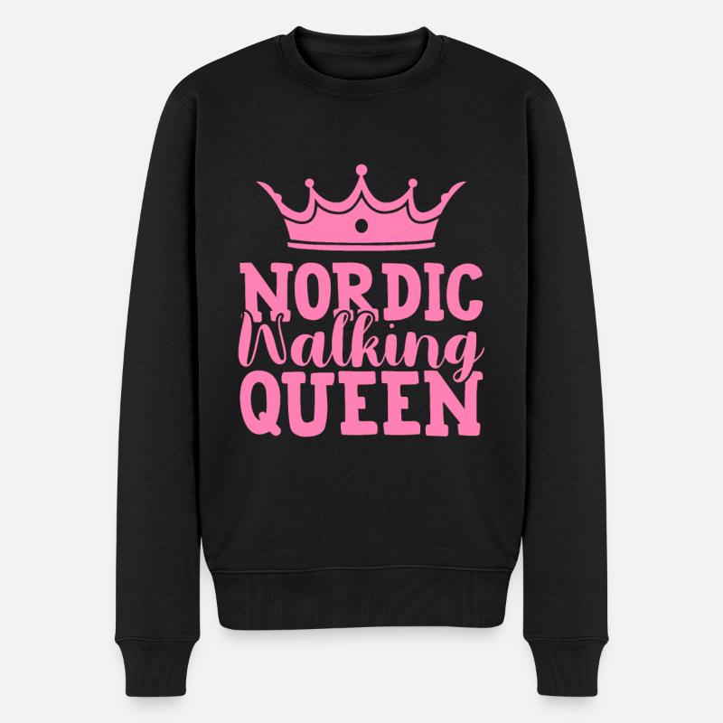 Nordic Walking Königin - Männer Premium Bio Pullover - Schwarz