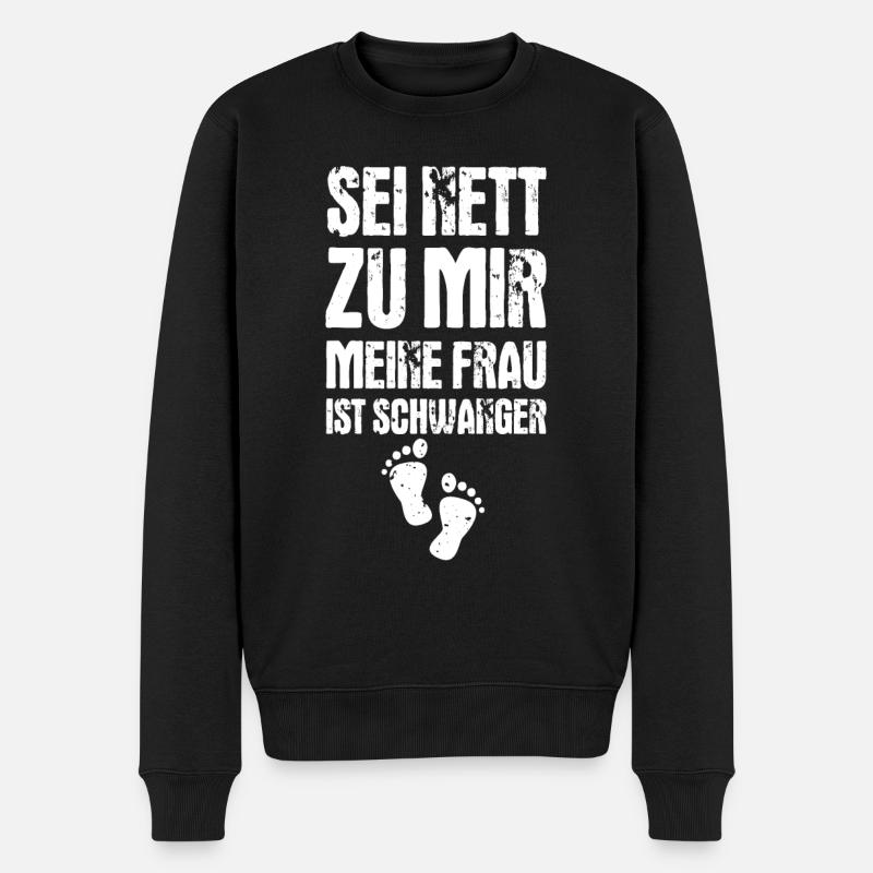 Lustiger Papa Werdender Vater Vatertag Vintage - Männer Premium Bio Pullover - Schwarz