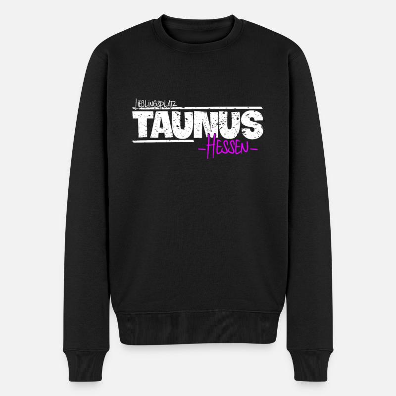 Taunus mein Lieblingsplatz in Hessen - Männer Premium Bio Pullover - Schwarz