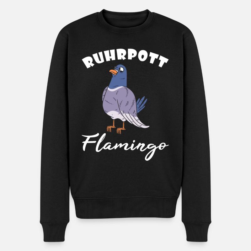 Original Ruhrpott Flamingo Ruhrgebiet Geschenk - Männer Premium Bio Pullover - Schwarz