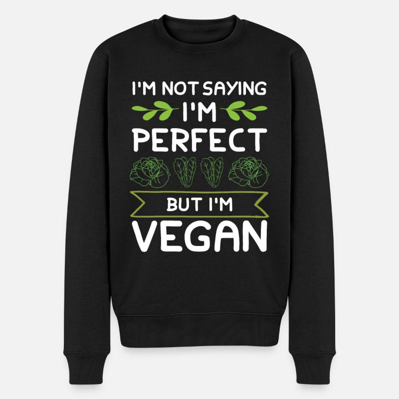 Vegan Veganer - Männer Premium Bio Pullover - Schwarz