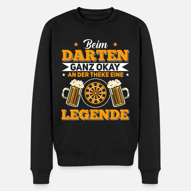 Dartspieler Design Darts Liebe Geschenk - Männer Premium Bio Pullover - Schwarz