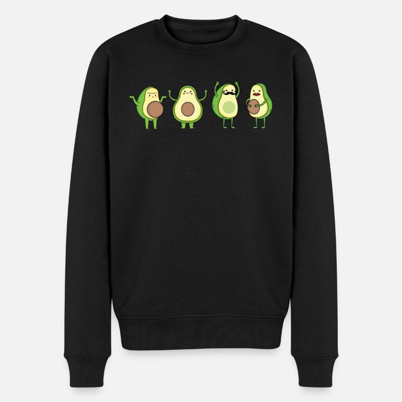 Tanzende Avocado - Männer Premium Bio Pullover - Schwarz