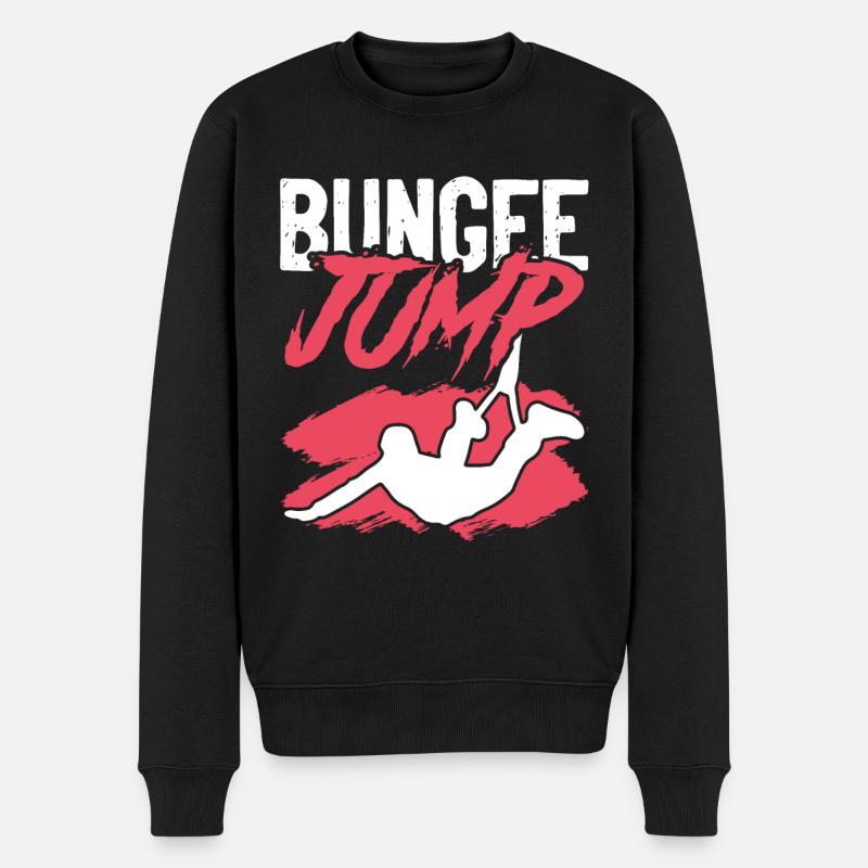 Bungee-jumping Sprung - Männer Premium Bio Pullover - Schwarz