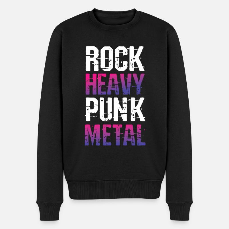 Musique rock heavy metal - Pull Premium bio Homme - noir