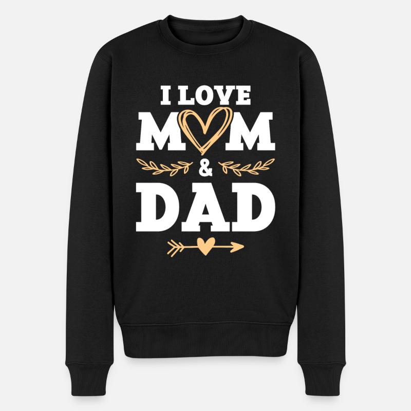 J'aime maman et papa - Pull Premium bio Homme - noir