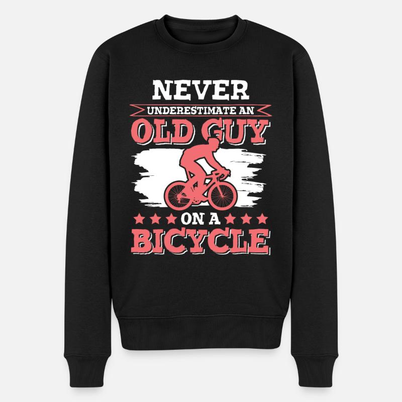 alter mann radfahren - Männer Premium Bio Pullover - Schwarz