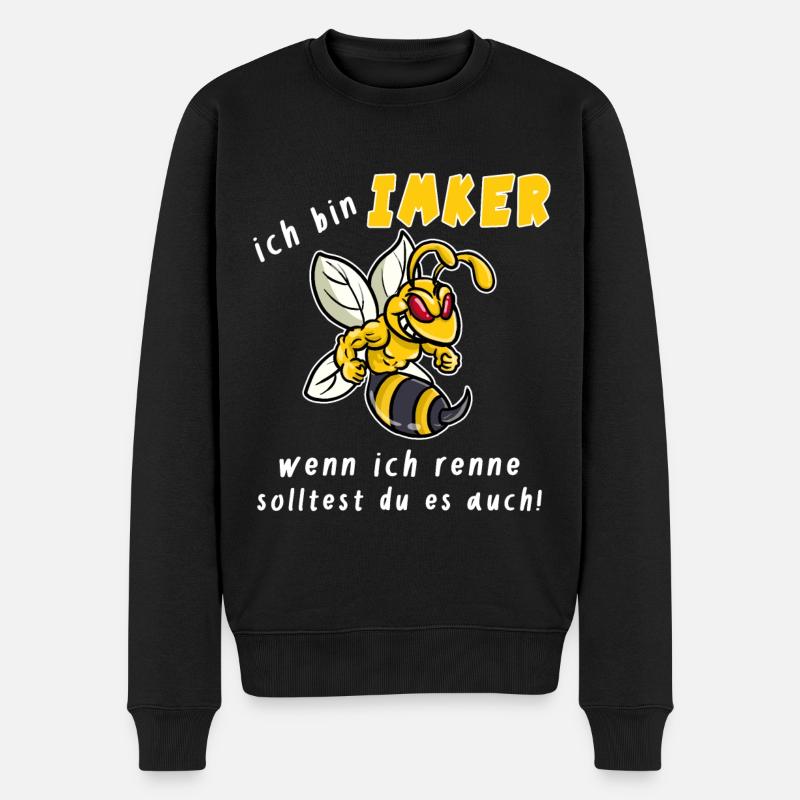Imker wenn ich renne - Männer Premium Bio Pullover - Schwarz